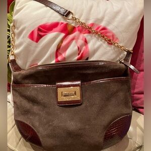 Ralph Lauren Brown Suede Shoulder Bag
